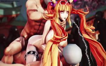 r18mmd Touhou Adulto Suika resistencia antes y después del ejercicio de varias personas