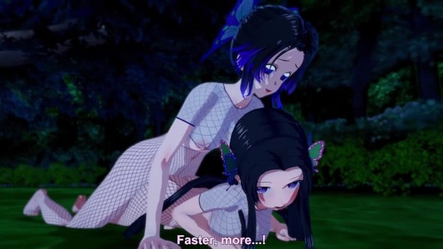 Asesina de demonios hentai Shinobu Kochou folla por Futa Kanae porno animado