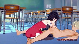 Naruto hentai Bakugou Katsuki Sarada Uzumaki Sexo on School