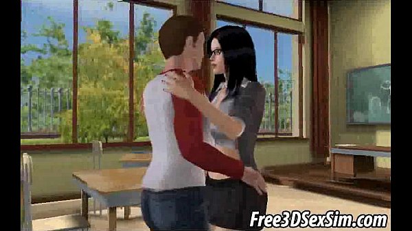 Profesora y estudiantes follando en 3d